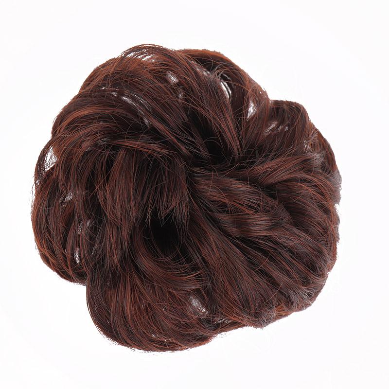 Messy Hair Bun Extensions Rubber Band Synthetic Hair Extension Curly Wavy Messy Synthetic Chignon Scrunchy Updo Hairpiece For Women Girls