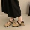 Fashion Vintage Square Toe Thick Heel Women Mary Jane Shoes Street Style Cosy Leopard Print Party Dress Female Pumps New Spring Autumn