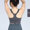 High Waist Tummy Control Sports Bra with Front Zipper, Longline Design, Full Coverage, High Impact Support, and Adjustable Straps.