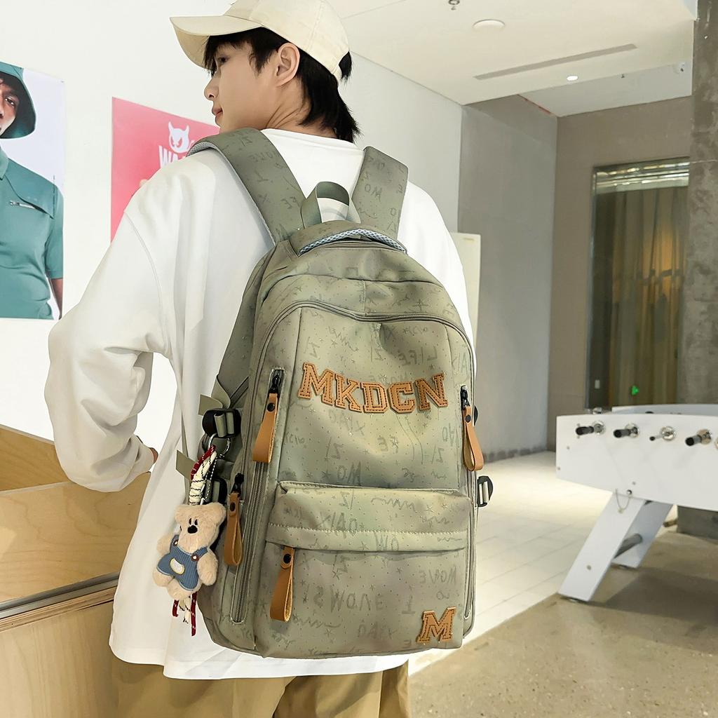 Schoolbag1011 New Male and Female Couples Backpack Large Capacity Lightweight Student Schoolbag Leisure Travel Trend Versatile Backpack