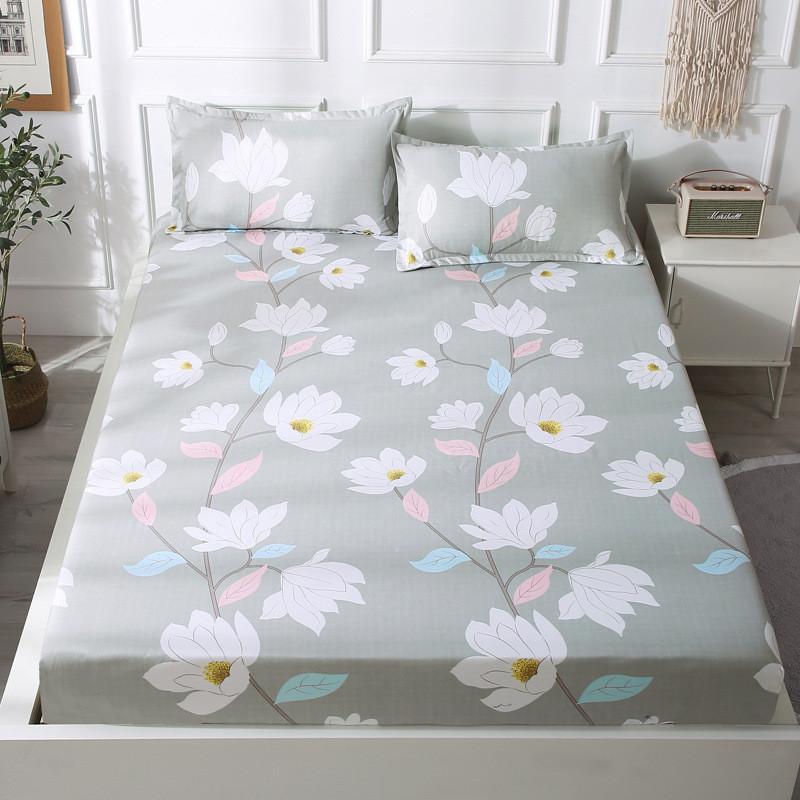 Print Flower Strawberry Bed Cover Dustproof Fabric Bedspread Protective Mattress