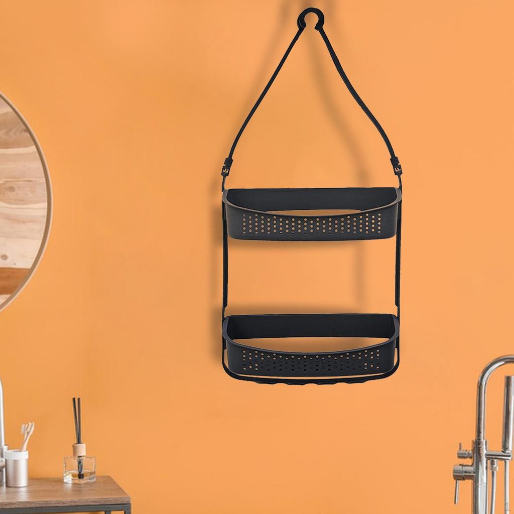 Hängender Duschkorb ,Halter ,Verstellbar ,2 Ebenen , Aufbewahrungsregal Organizer für Groß und