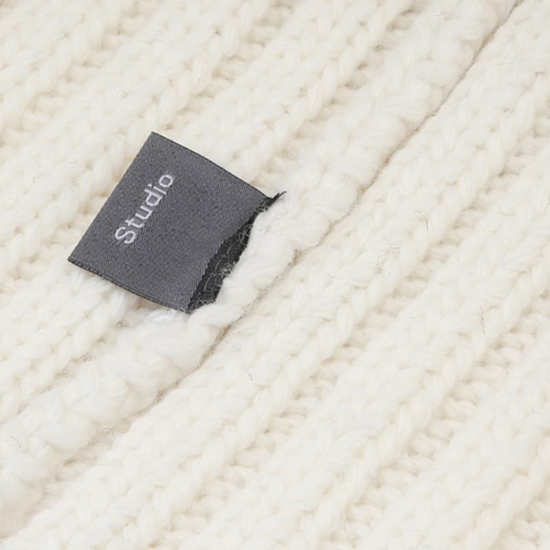 UNDERCONTROL STUDIO HALSVÄRMARE / ribbad / Lammull / CREME