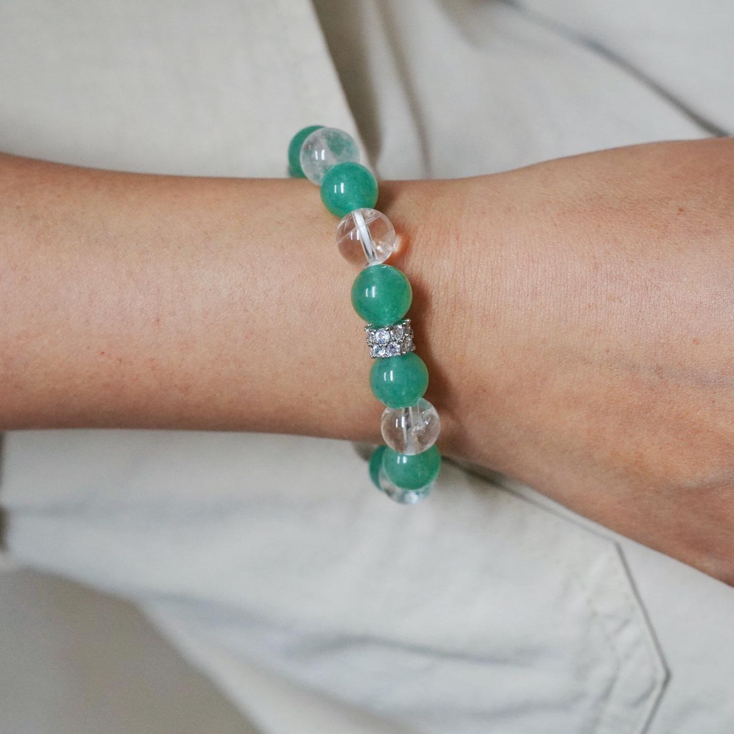 10Mm High Quality Natural Dongling Jade White Crystal Design Bracelet Bracelet