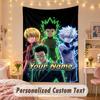 Custom Personalized Tapestry,Hunter × Hunter Print Custom Name Text Wall Art Hanging for Bedroom