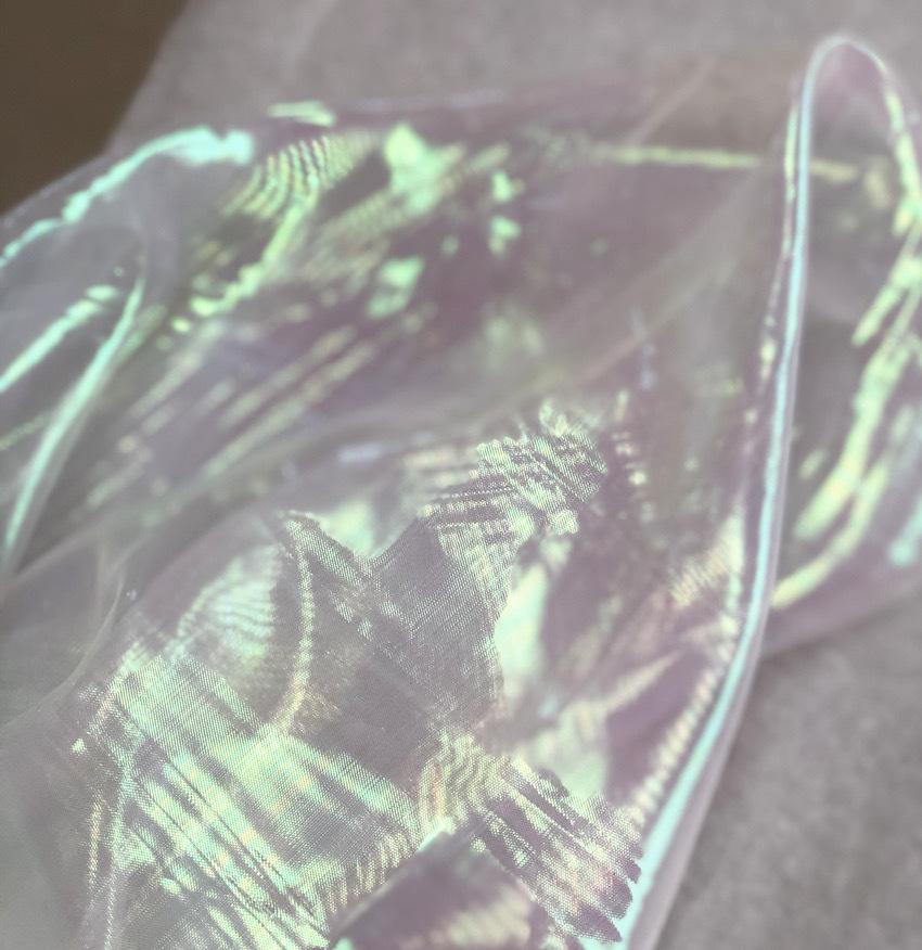 High-Density Iridescent Seven-Color Organza Fabric for Wedding and Stage Costumes
