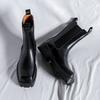 Pánská móda vysoké komínové boty designové boty se čtvercovou špičkou punkové jevištní originální kožené platformové boty dlouhé chelsea boty