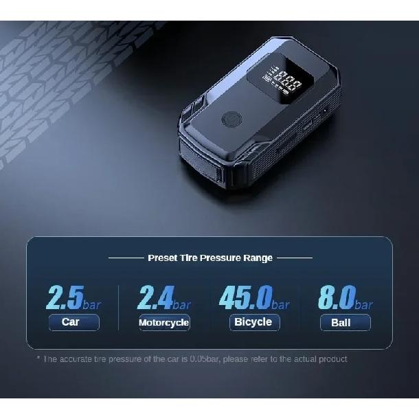 1200A Starthilfe für Autos 150PSI Kompressor 12000mAh Powerbank 12V Starthilfe mit digitalem Reifenfüller start