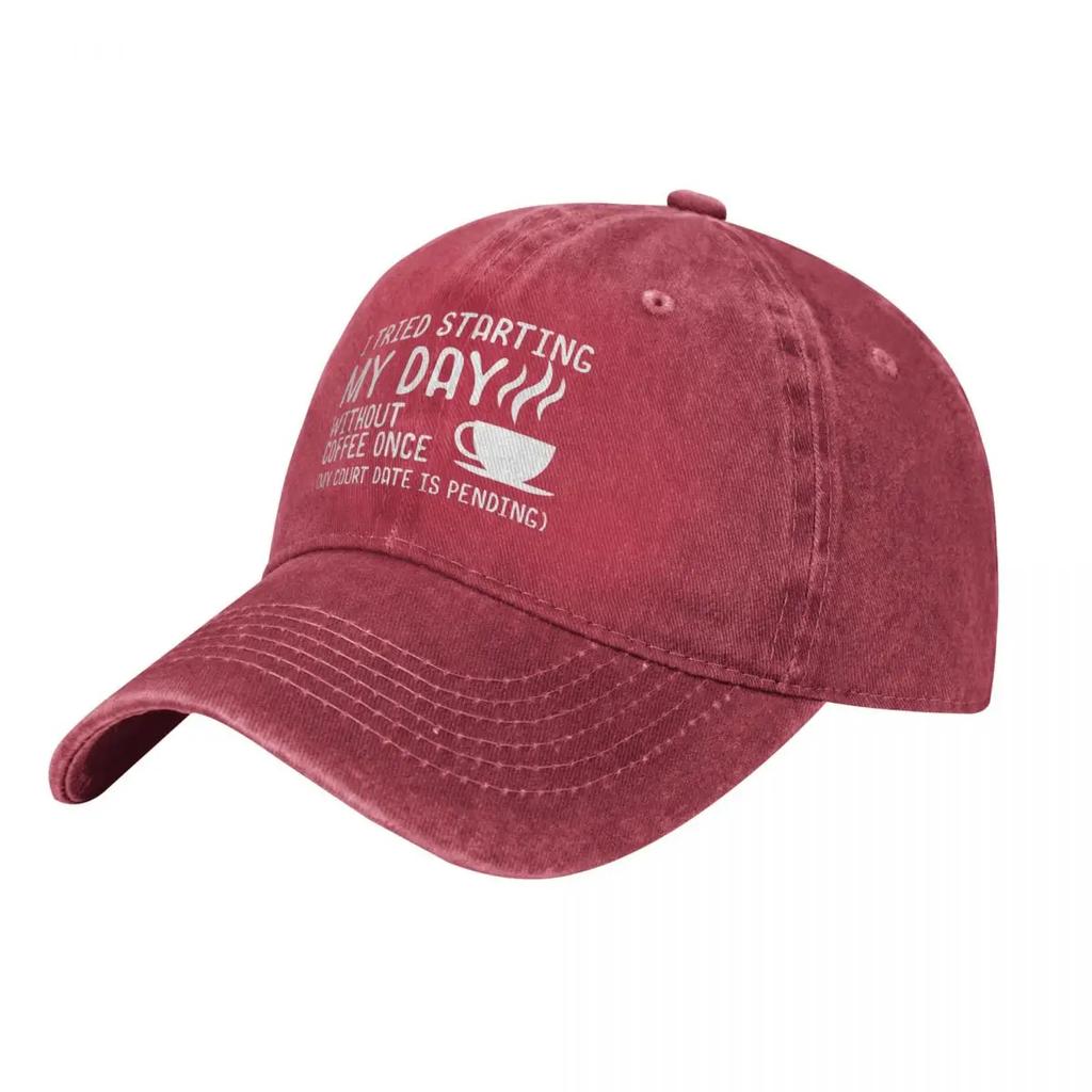 I Tried Starting My Day Without Coffee CoffeeThemed Humorous demin Trucker Hat Outdoor Adventures Mens Hats Cap Man Summer
