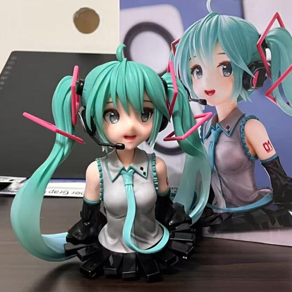 Anime Vocaloid Hatsune Miku Bust Statue Figure - Cute Half Body Model Collectible Figurine Gift for Fans In Stock