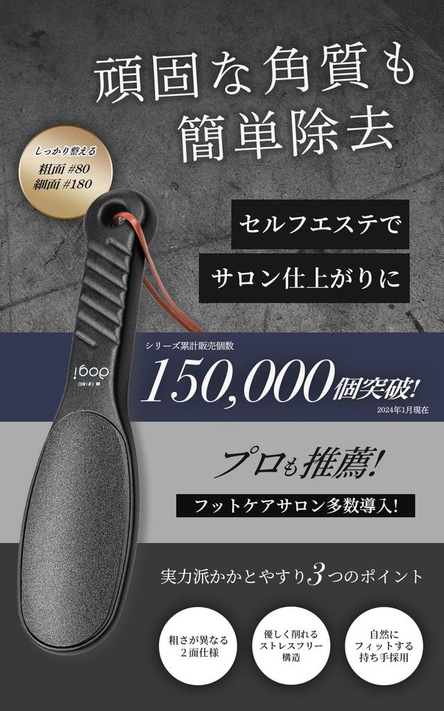 Foot Callus Removal Removes Stubborn Dead Heel File for by aogi [Professional Recommended] [Easily Skin] Men, 80/180mm,