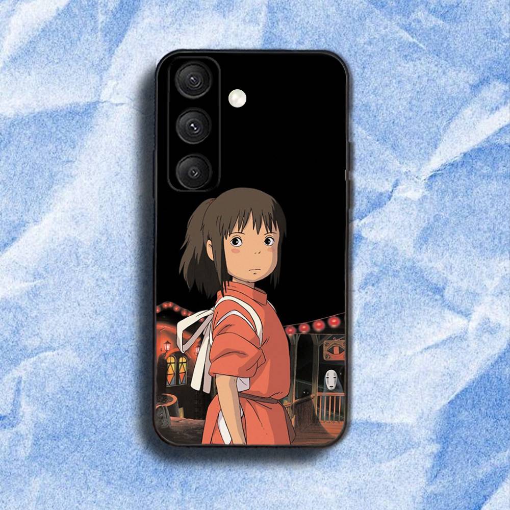 C-Cartoon H-Hayao Miyazaki Phone Case For Samsung S 25,24,23,22,30,21,10,9,Ultra,Plus,Lite,FE,4,5G Black Soft Case