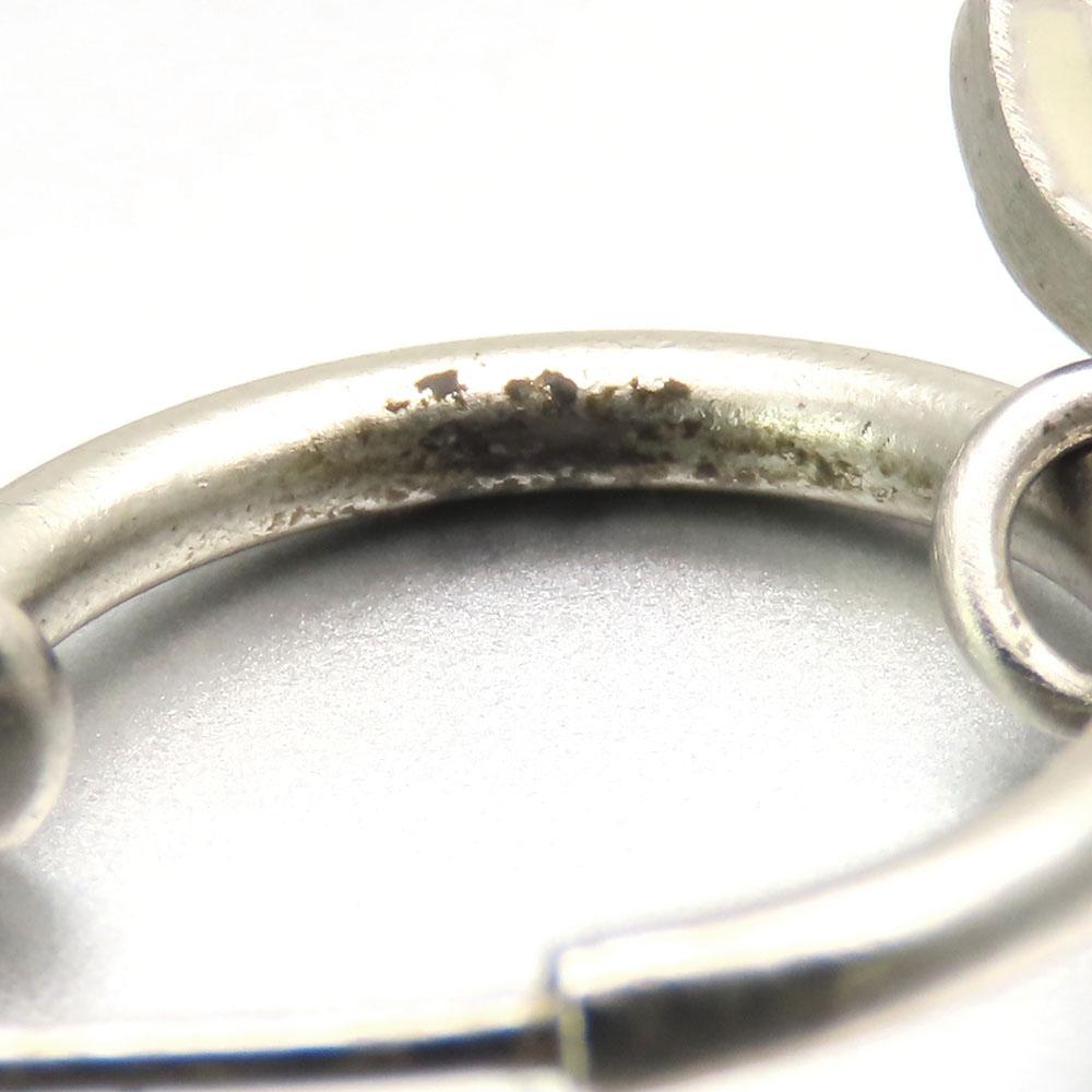 Used CHANEL Pierce COCO Mark Metal 3g White Accessory Plating