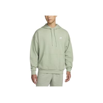 Nike Moletom com Capuz Tricotado Sólido Club Fleece Macio Confortável Masculino hoodies Esmeralda-Horizonte Branco HJ1817-370