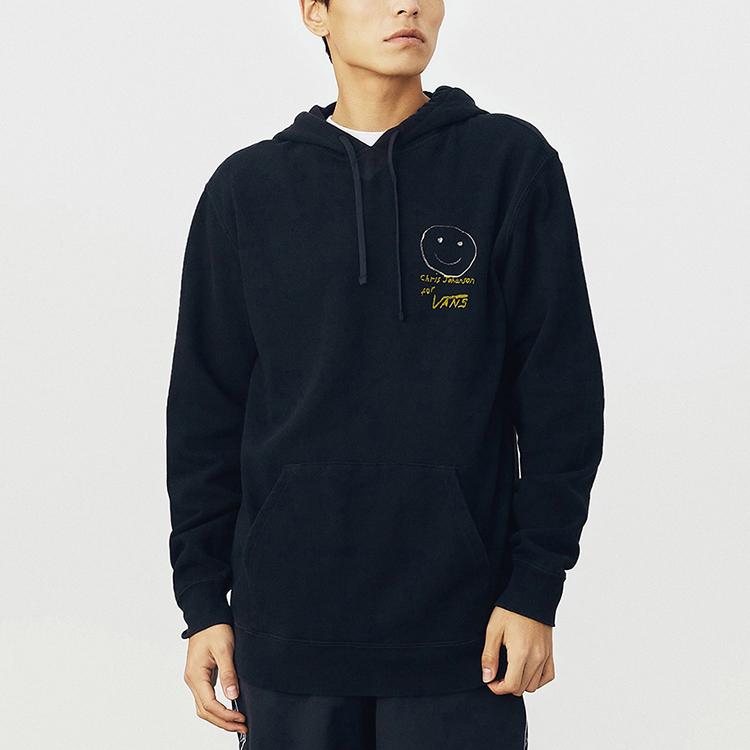 Vans X Chris Johanson Collaboration Smiley Face Sports Casual Hoodie Men Hoodies Black VN0A5EBK0VB
