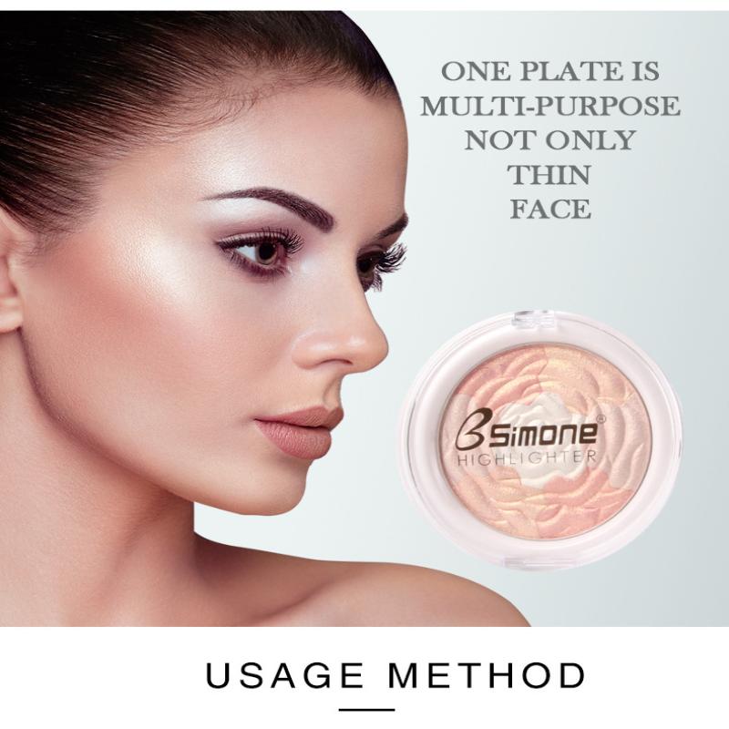 Bsimone Diamond Highlighter Powder Palette Glitter Face Contour Brighten Makeup Shimmer Ultra-Concentrated Illuminate Cosmetic