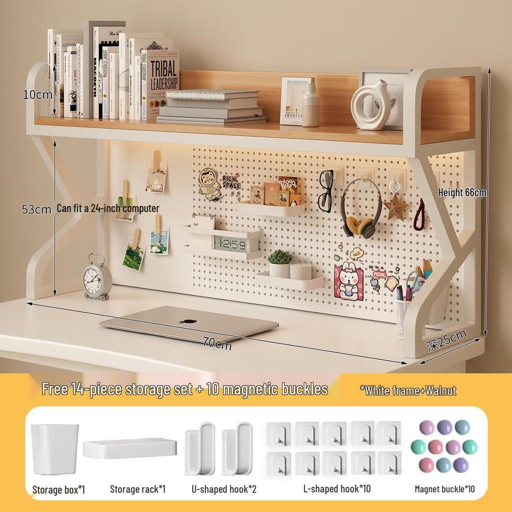Multifunctional Student Desk Organizer: Multi-Layer Bookshelf & Pegboard