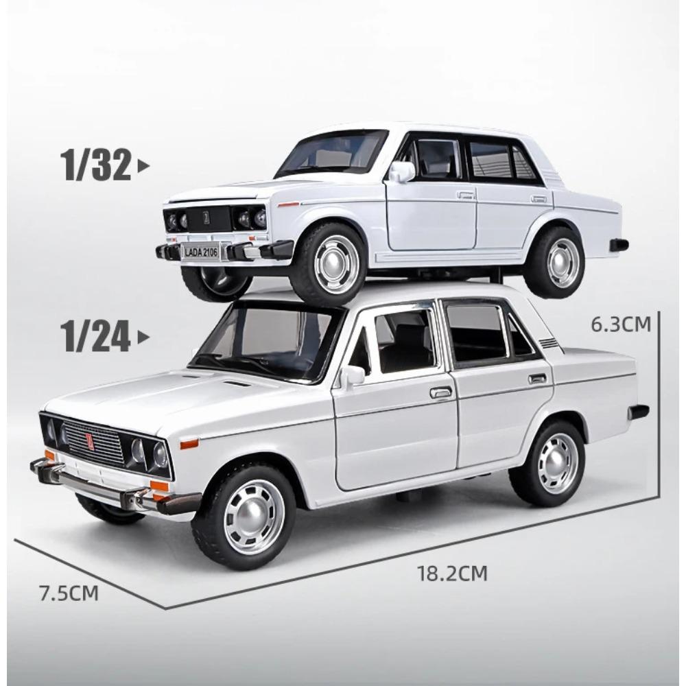 1/24 Russische LADA 2106 Legierungsauto Druckguss Spielzeugauto Modell Ton und Licht Kinderspielzeug Sammlerstücke Geburtstagsgeschenk