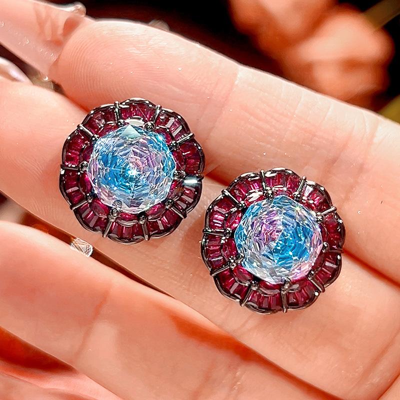 New Zhuang Shengsheng jewelry copper bottom gold-plated rose cut gradual change color black gold suit heroine stone 16-10m