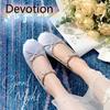 Summer Super Soft Rhinestone Round Toe Satin Ballet Flat Shoes Devotion