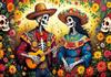 Day of The Dead Party Backdrop Mexican Fiesta Sugar Skull Flowers Photography Background Dia DE Los Muertos Party Supplies