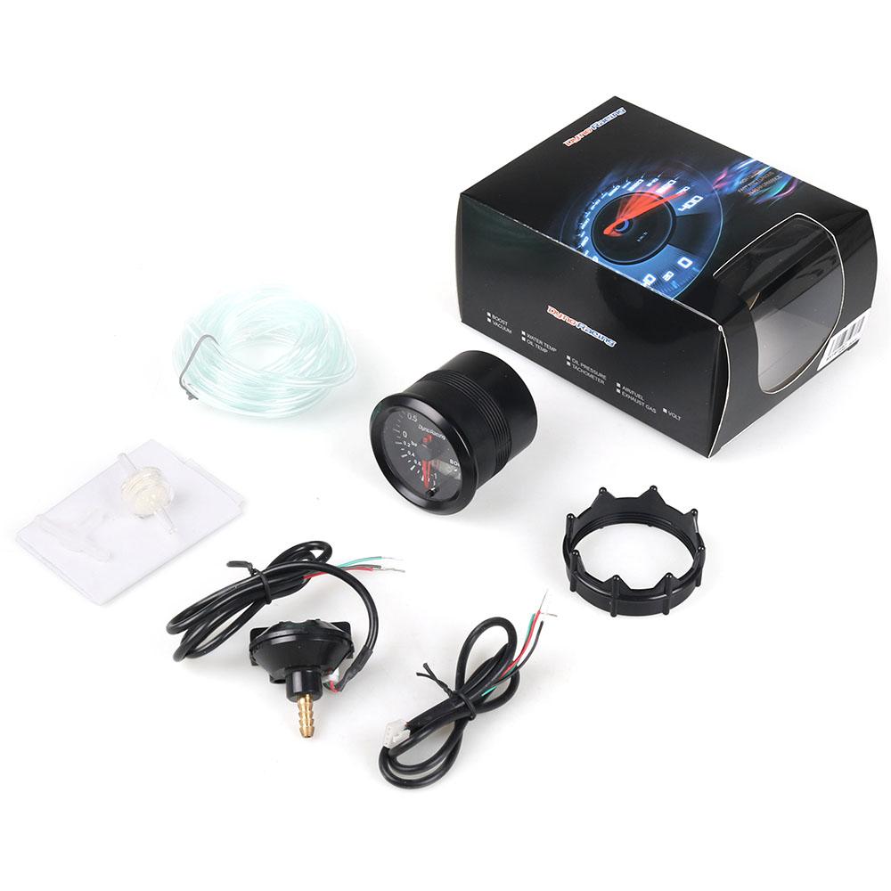 Dynoracing 2'' 52mm Dual Display 2BAR Turbo Boost gauge 7 colors Led Boost meter with Stepper Motor Car meter BX101496