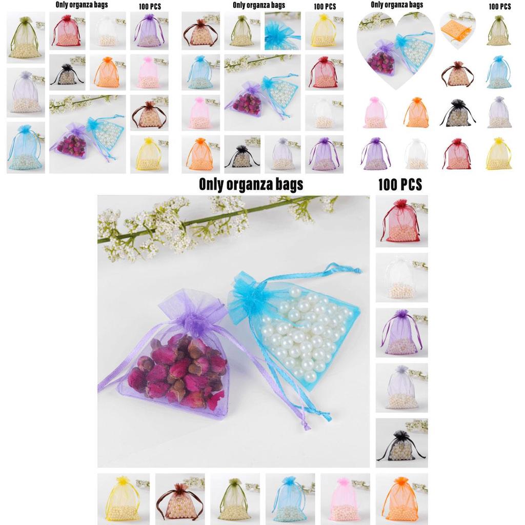 Elegante Organzabeutel in 11 Größen, durchsichtig und stilvoll, Süßigkeitenverpackung für Hochzeitsgeschenke