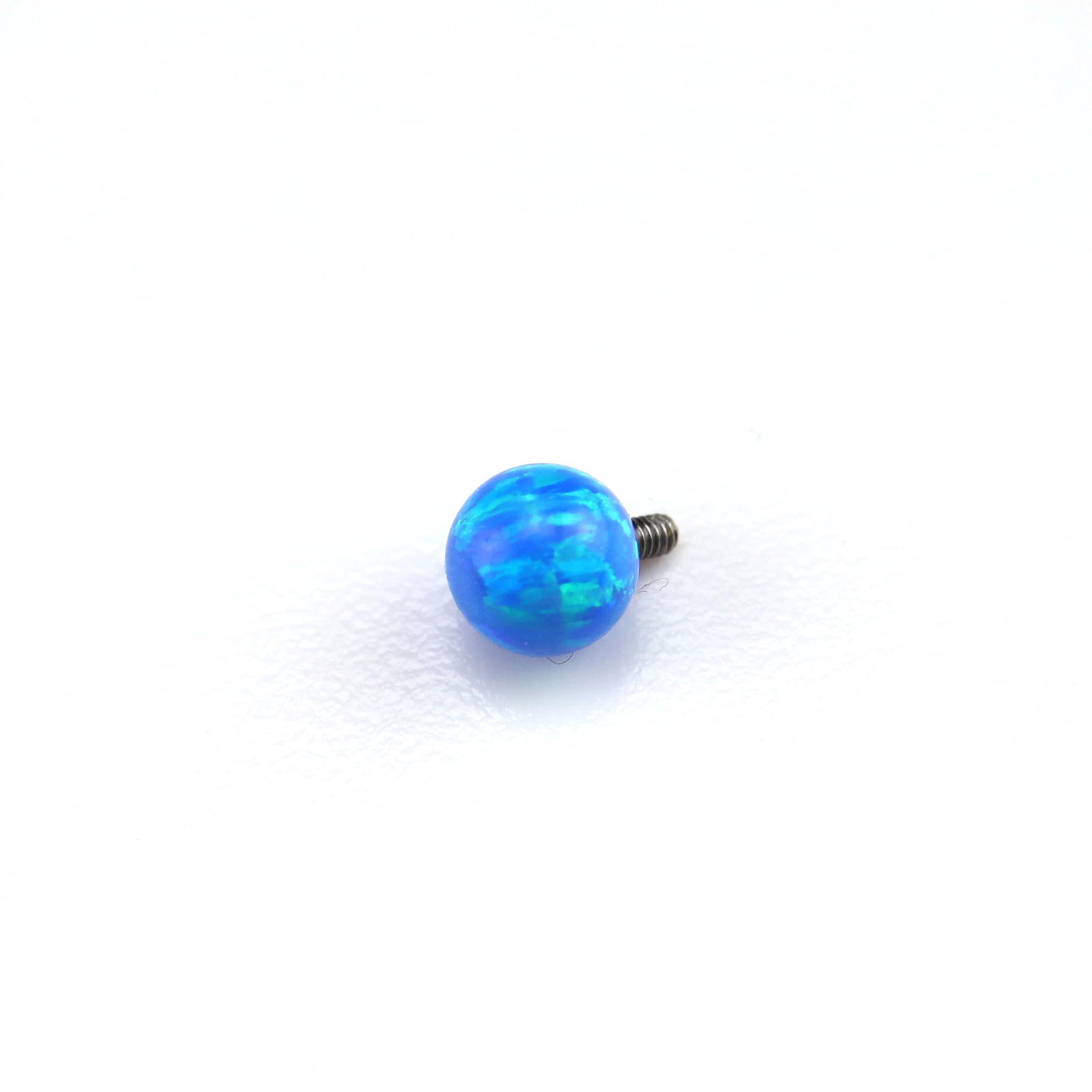 Shinma5mm Internal Thread Internal Teeth Opal Opal Opal Ball Beads Tongue Pin Navel Stud Fashion Piercing Jewelry 5mm синий
