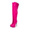 Fashion New High-quality Cross Strap Black Red Over The Knee Boots Sexy Hot Girl Pole Dance 15cm High Heel Motorcycle Boots Size 35-46