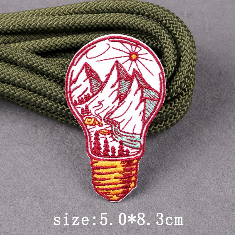 Heart Landscape Patch Iron On Patches For Clothing Wilderness Outdoor Embroidery Patches For Clothes Adventure Patch Stickers