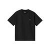 Tricou Dama S/S Script American Logo Brodat Uni Croială Largă Gât Rotund Mânecă Scurtă Tricou Damă Topuri Negru I032218-89-XX