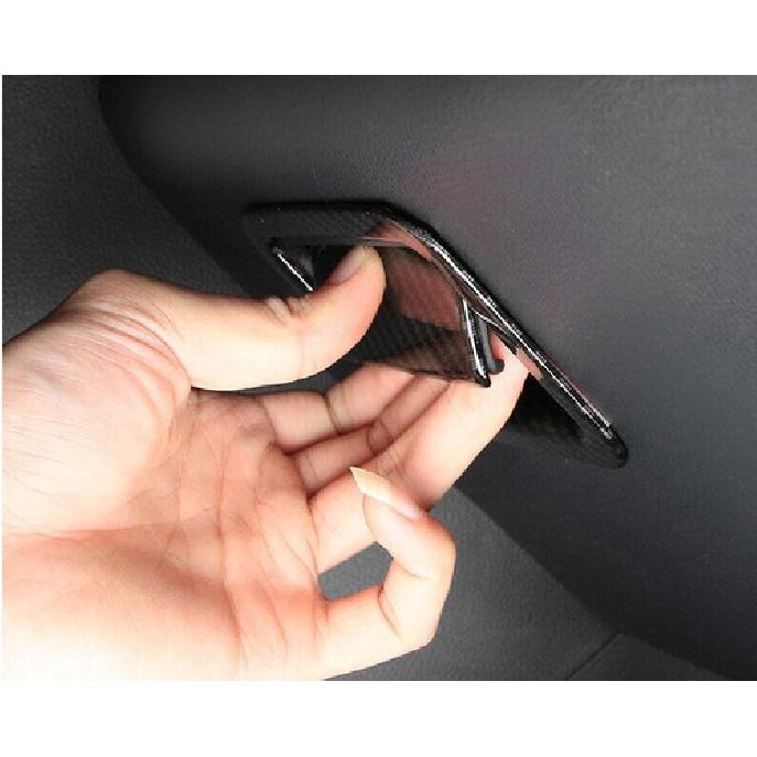 For Toyota RAV4 2019-2023 Carbon Fiber Passenger Storage Box Handle Cover Trim<