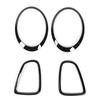 4pcs Gloss Black Headlight Taillight Surround Cover Trims Replacement for Mini R56 R57 R58 R59 Cooper S JCW 2007‑2015