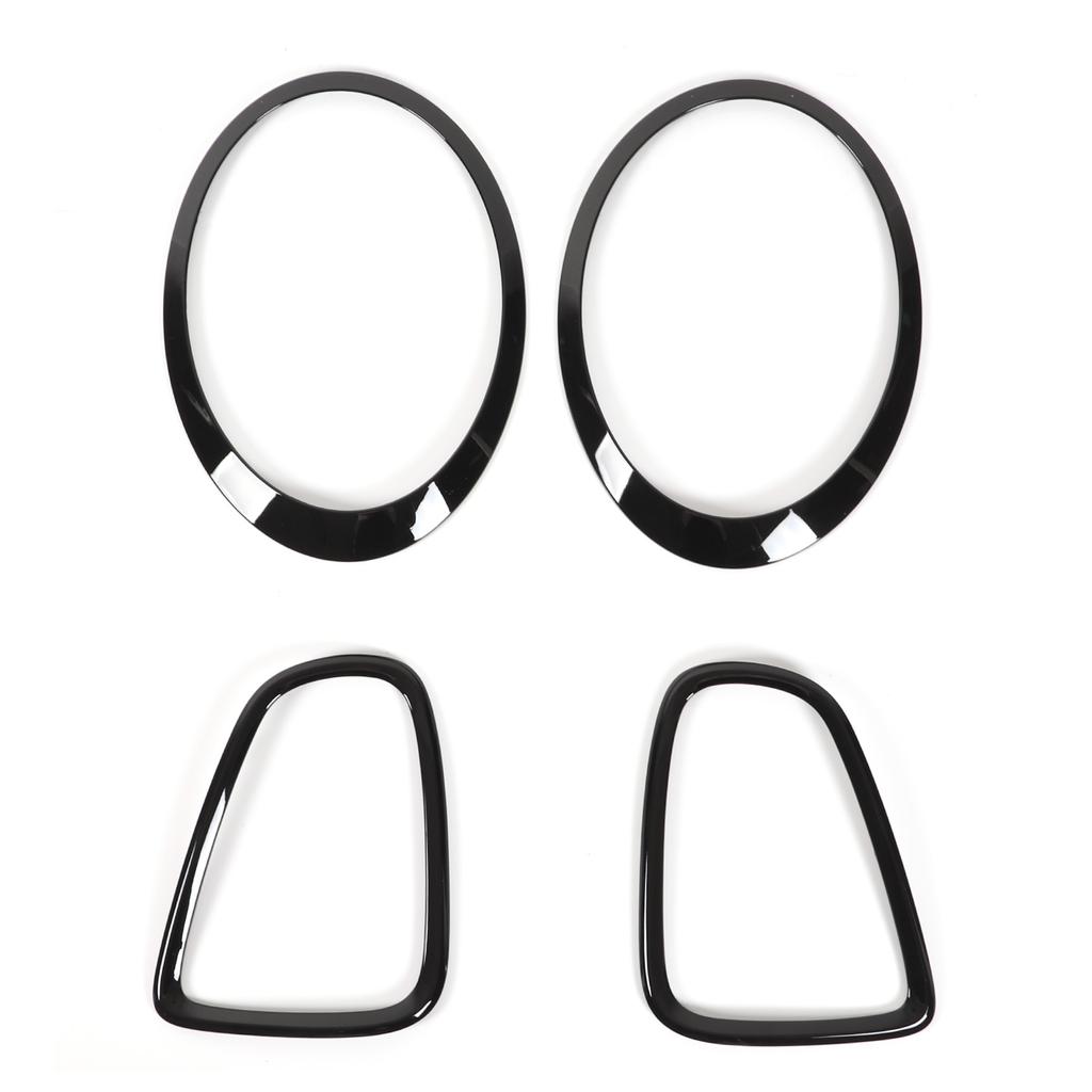 4pcs Gloss Black Headlight Taillight Surround Cover Trims Replacement for Mini R56 R57 R58 R59 Cooper S JCW 2007‑2015