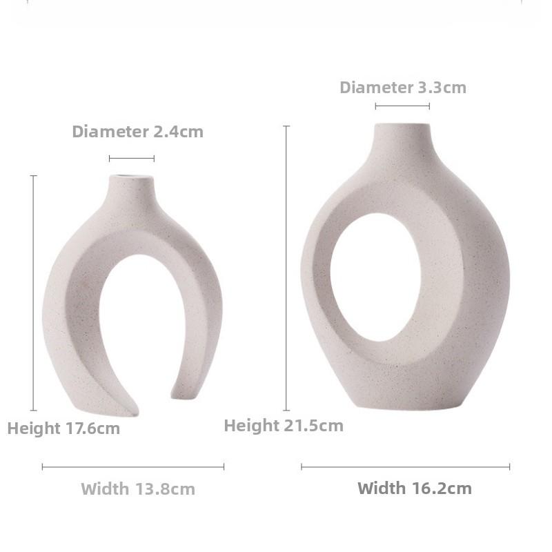 European Ceramic Vase Set Creative White Simple Home Decoration Living Room Entryway TV Cabinet Decoration