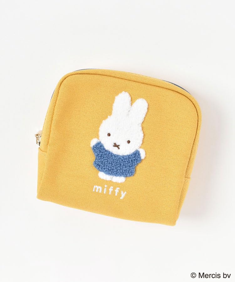 Marimo Craft MIFFY Colorful Sagara Series Box Pouch, Yellow, Fluffy Material, for Cosmetics and Small Item Storage, Yellow, Approx. W120 X H120 X