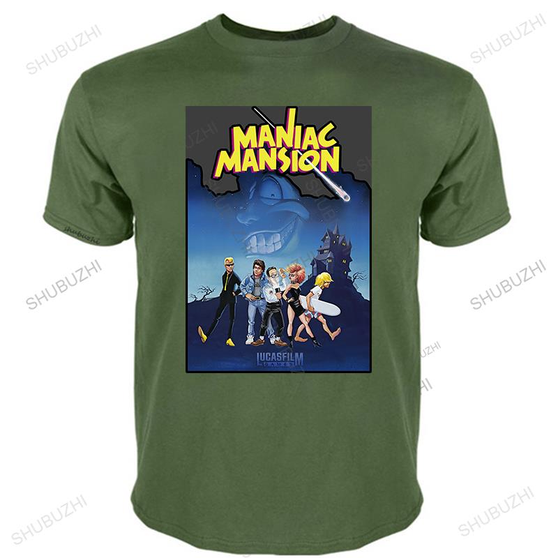 Herren Baumwoll Rundhals T-Shirt Sommer T-Shirt MANIAC MANSION Lucasfilm Games 1987 Retrogaming Monkey Island Unisex T-Shirt