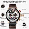 Outdoor Sport Watches for Men Fashion Business Leather Quartz Man Wristwatch Top Brand Luxury Waterproof Luminous Watch Men