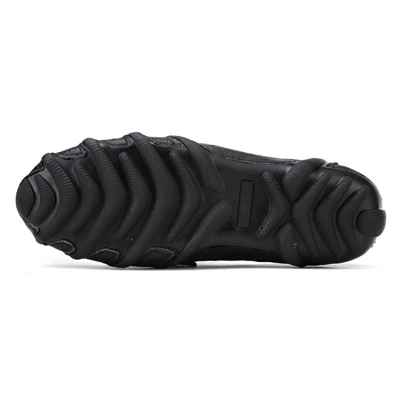 Men Casual Shoes Genuine Leather Crocodile Style Luxury Brand Mens Loafers Moccasins Slip on Black Driving Shoes Plus Size 38-47