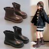 Childrens Leather Boots Fall British Martin Boots Fashion Korean Solid Boys Girls Shoes