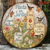 Vintage Plant A Garden Listen To The Birds Aluminum Sign Rustic Round Wall Plaque For Garden Balcony Decor 2.8x8 Inch