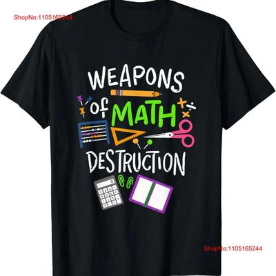 Funny Weapons Of Math Destruction Teacher T Shirt Vintage Soft Streetwear Versatile Stretched Top For Everyday Wear
