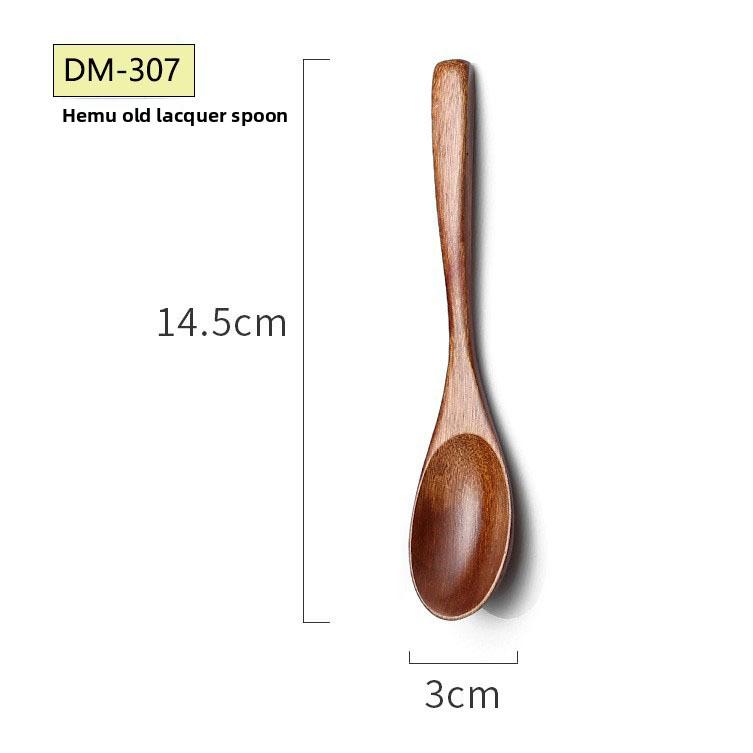 Solid Wood Lacquer Long Handle Winding Wood Spoon Style Log Small Spoon Free Lettering Multi-style Stirring Spoon