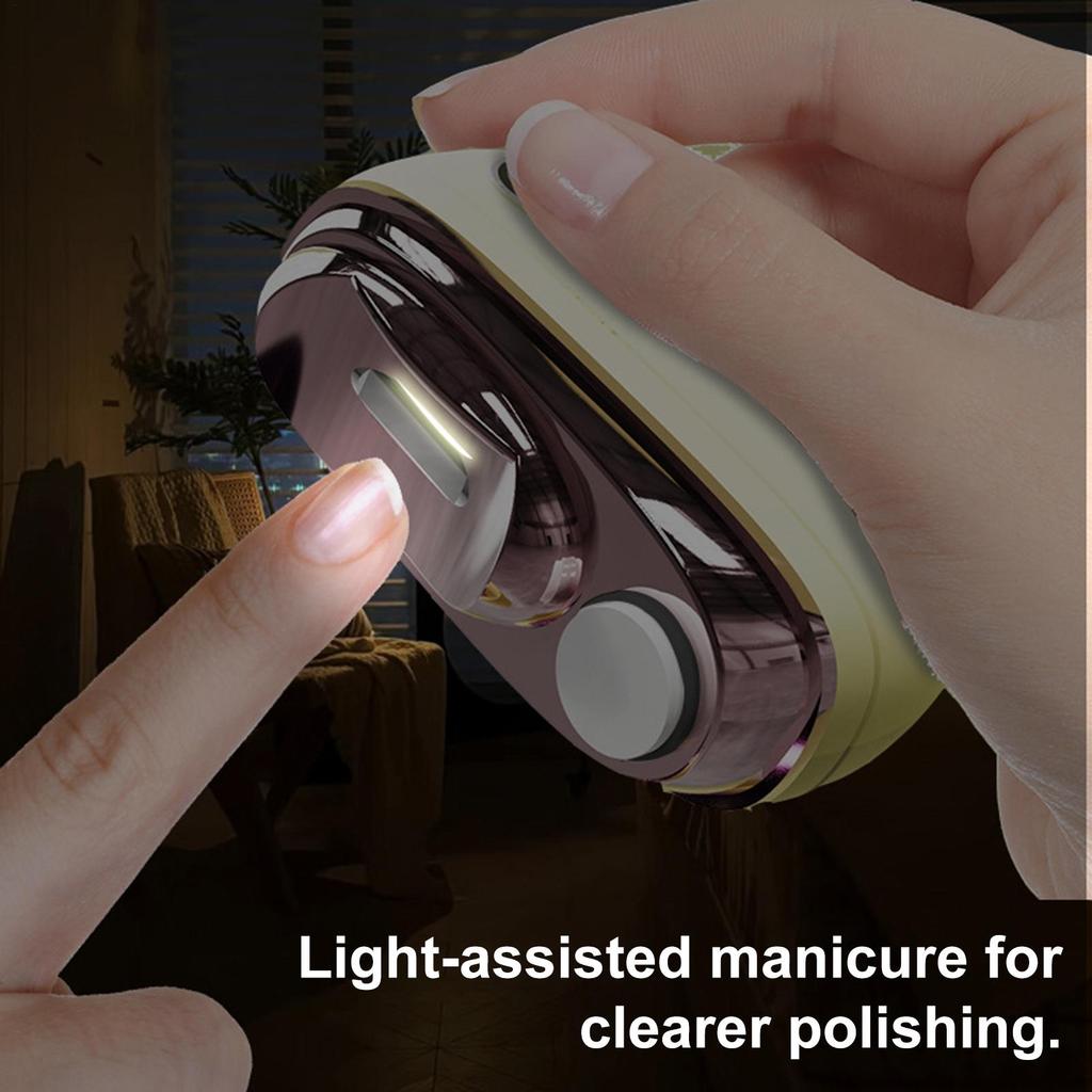 Elektrisk tånagelklippare för äldre med LED-ljus, 2 hastigheter, automatisk 4-i-1 automatisk nagelklippare för äldre kvinnor