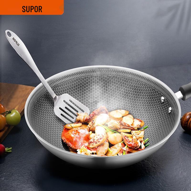 SUPOR Non-stick Stainless Steel Wok