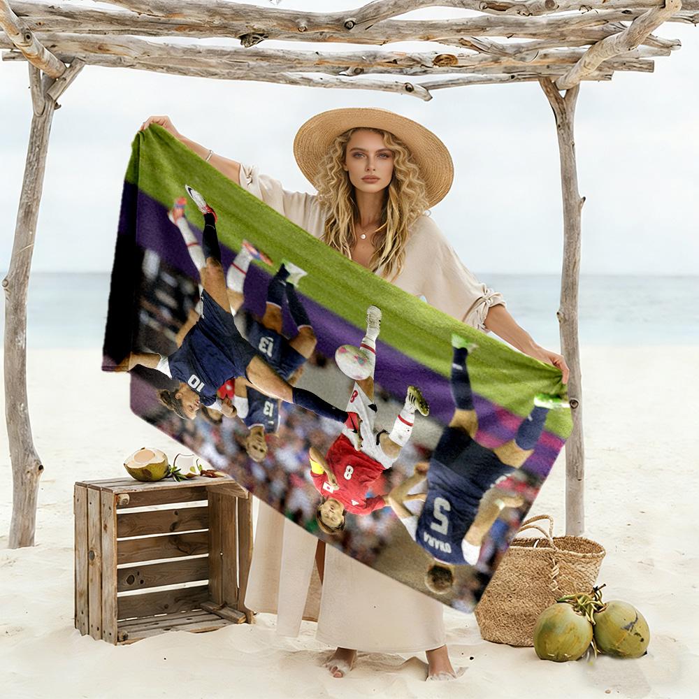 Mexico's Player Victory. Beach Towel Super Soft Microfiber Quickdry Fabric Comfortable Lightweight
