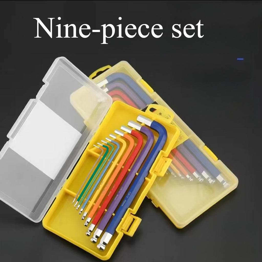9Pcs Bicycle Hex Key Set Colorful Hexagon Spanner Flat Ball Opening Wrench MTB Road Bike Repair Tool Kit