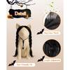 Swooflia Dog Wig - Black Long Braids Weds Pet Wigs for Small Large Medium Breed Dogs, Halloween Cosplay Costume Accessories for French English