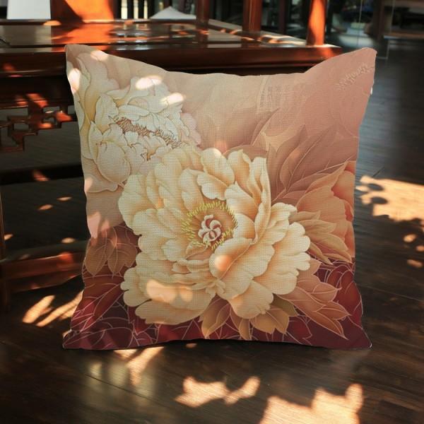 9 Designs Chinese Royal Style Poeny Flowers Cushion For Home Decoration East Asia Elegant Floral Sofa Pillow Case Cushion Covers