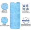 Non Slip Bath Mat, 100 x 40cm Extra Long Non Slip Bathtub Mat/Shower Mat with 200 Suction Cups, Machine Washable (Clear Blue)1pcs